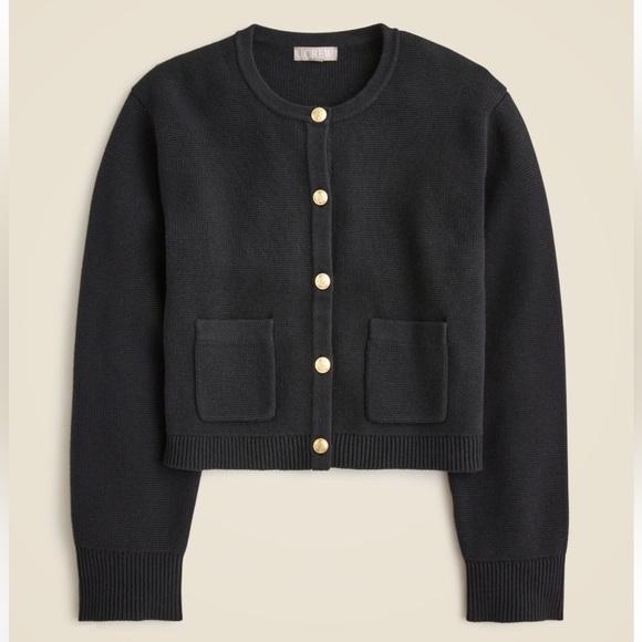 J.Crew Emile Sweater Lady Jacket XXL Black Cardigan Blazer Classic Old Money - Picture 1 of 14